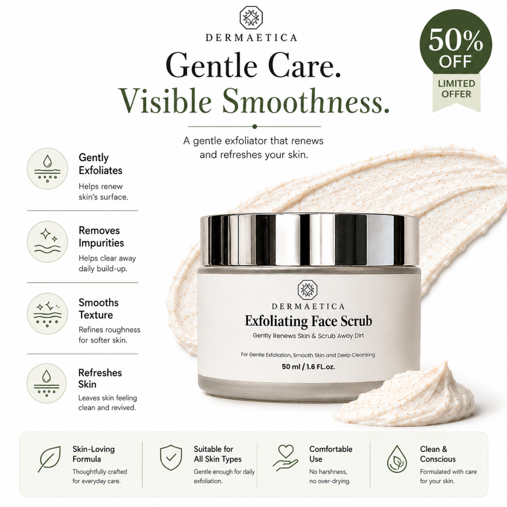 Exfoliating Face Scrub | Removes Dead Skin | Unclogs Pores | Smooth & Glowing Skin