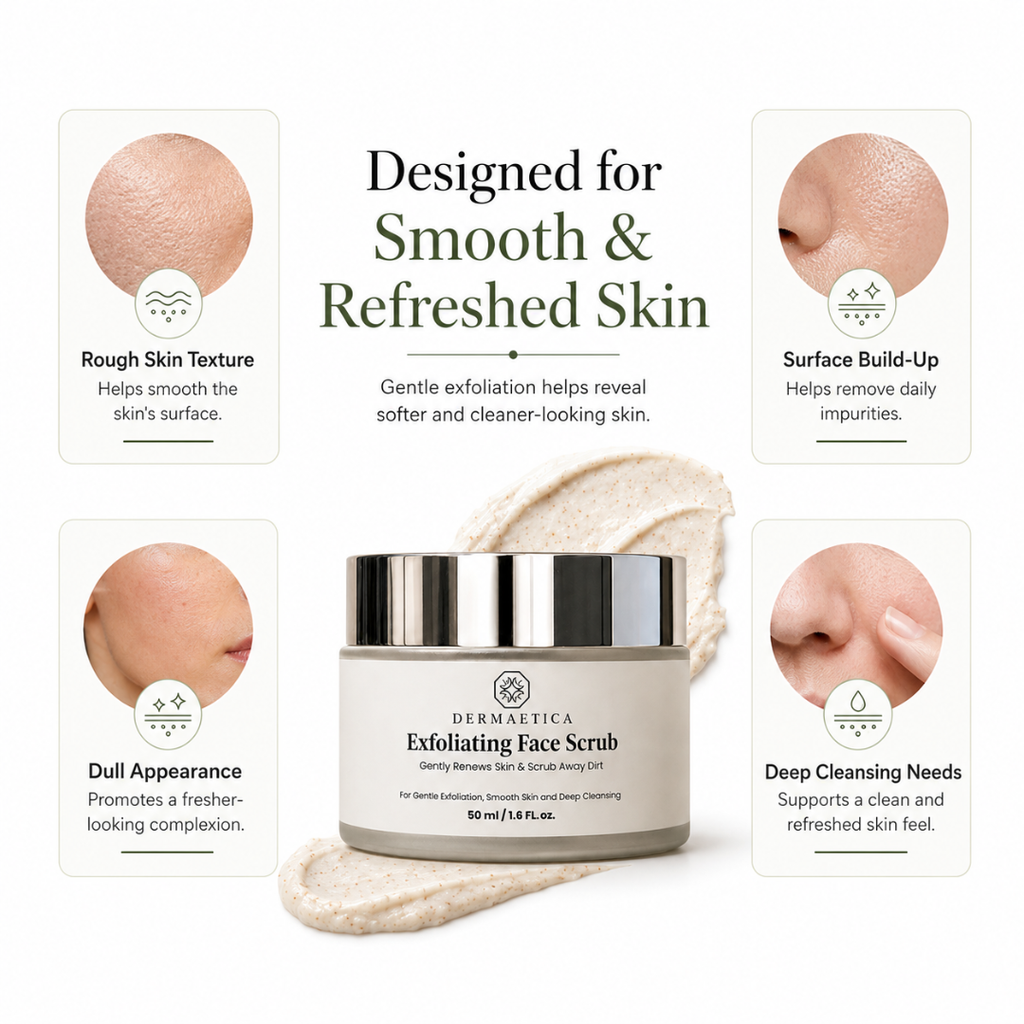 Exfoliating Face Scrub | Removes Dead Skin | Unclogs Pores | Smooth & Glowing Skin
