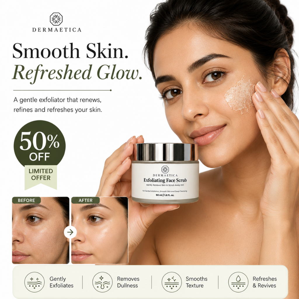 Exfoliating Face Scrub | Removes Dead Skin | Unclogs Pores | Smooth & Glowing Skin