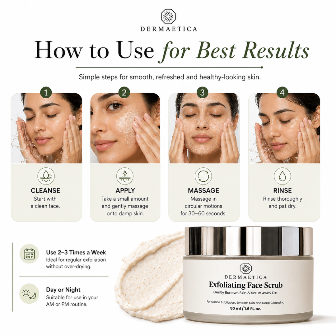 Exfoliating Face Scrub | Removes Dead Skin | Unclogs Pores | Smooth & Glowing Skin