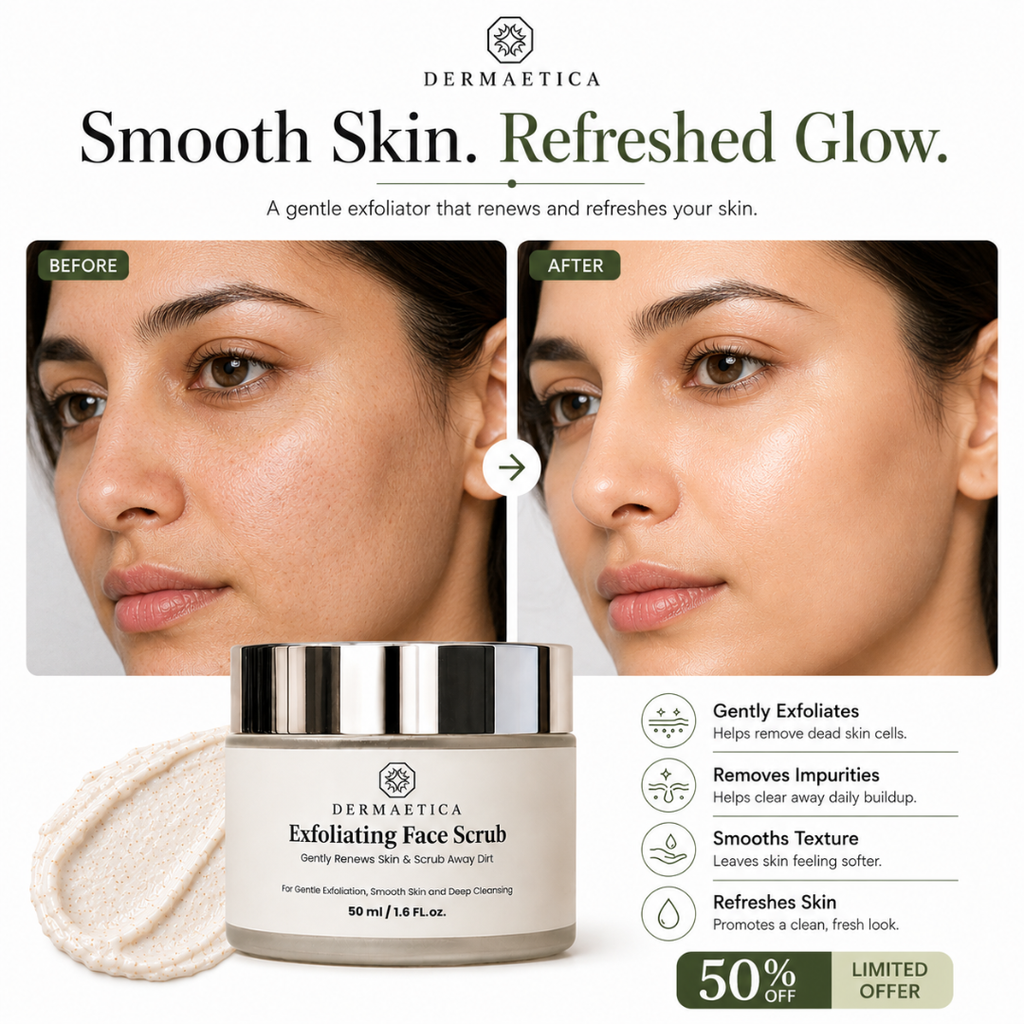 Exfoliating Face Scrub | Removes Dead Skin | Unclogs Pores | Smooth & Glowing Skin