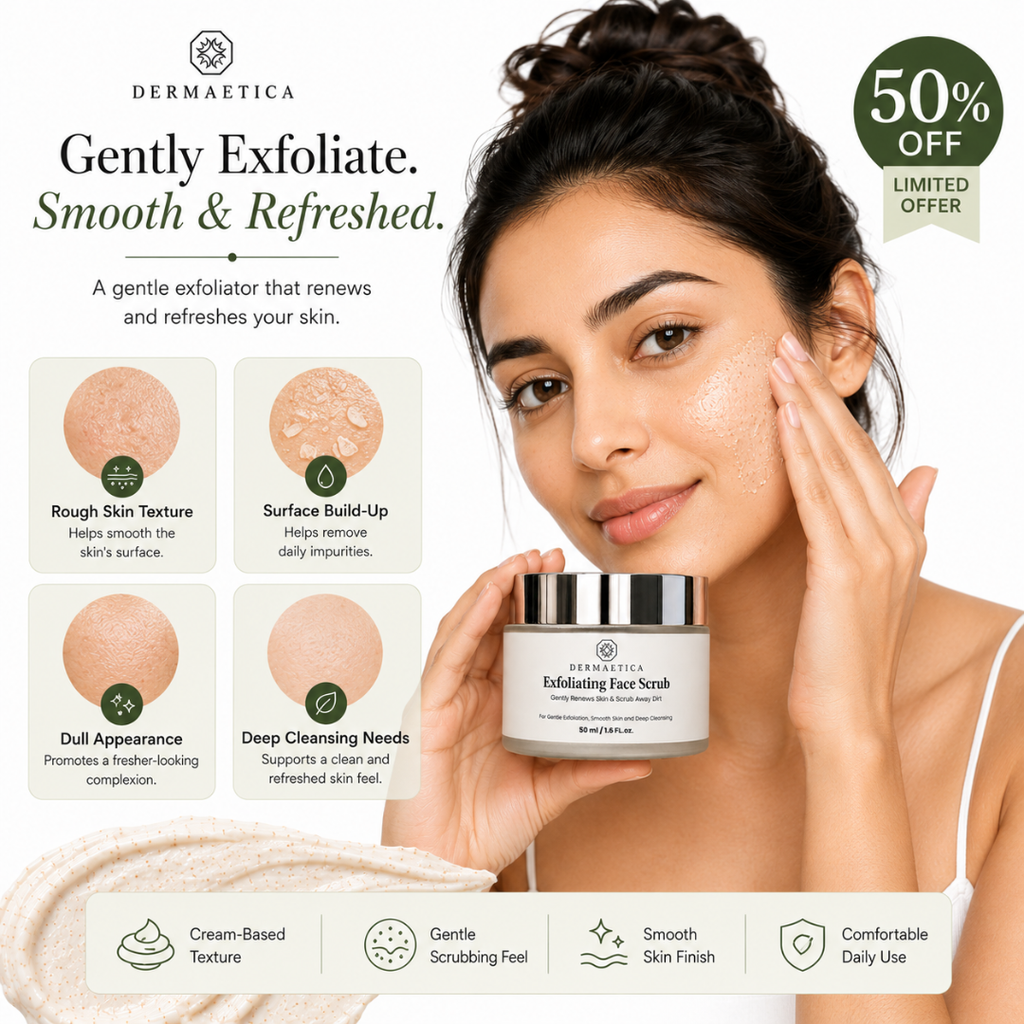 Exfoliating Face Scrub | Removes Dead Skin | Unclogs Pores | Smooth & Glowing Skin