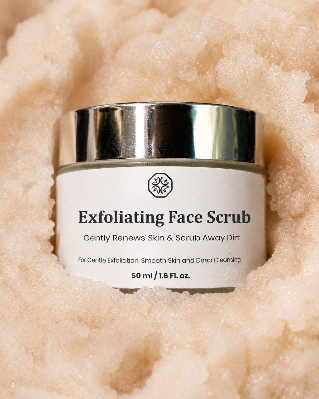 Exfoliating Face Scrub – Gently Renews Skin & Scrubs Away Dirt – For Gentle Exfoliation, Smooth Skin & Deep Cleansing – 50ml / 1.6 Fl. oz.