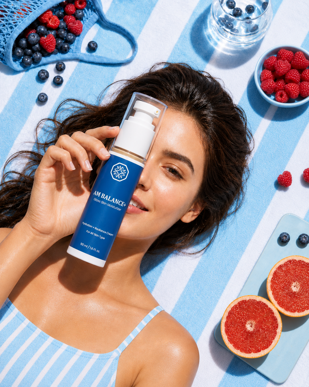 AM BALANCE+ Glass Skin Moisturizer – Hydration + Radiance Cream – Lightweight Daily Moisturizer for a Smooth, Glossy, Glass-Skin Finish – For All Skin Types